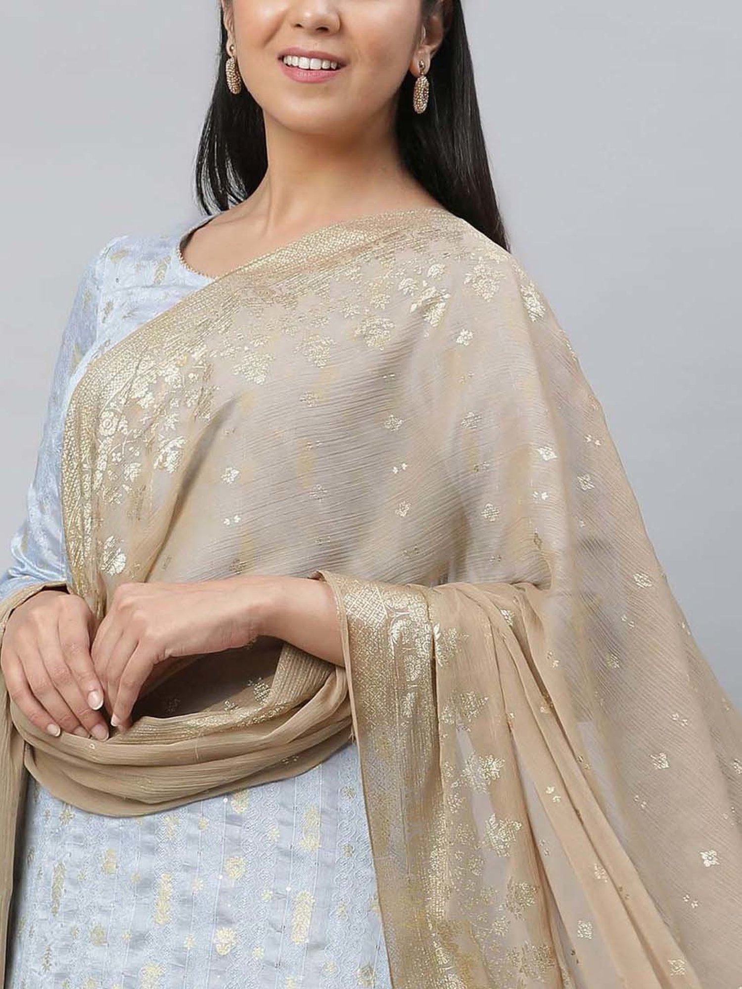 Aurelia Golden Printed Dupatta