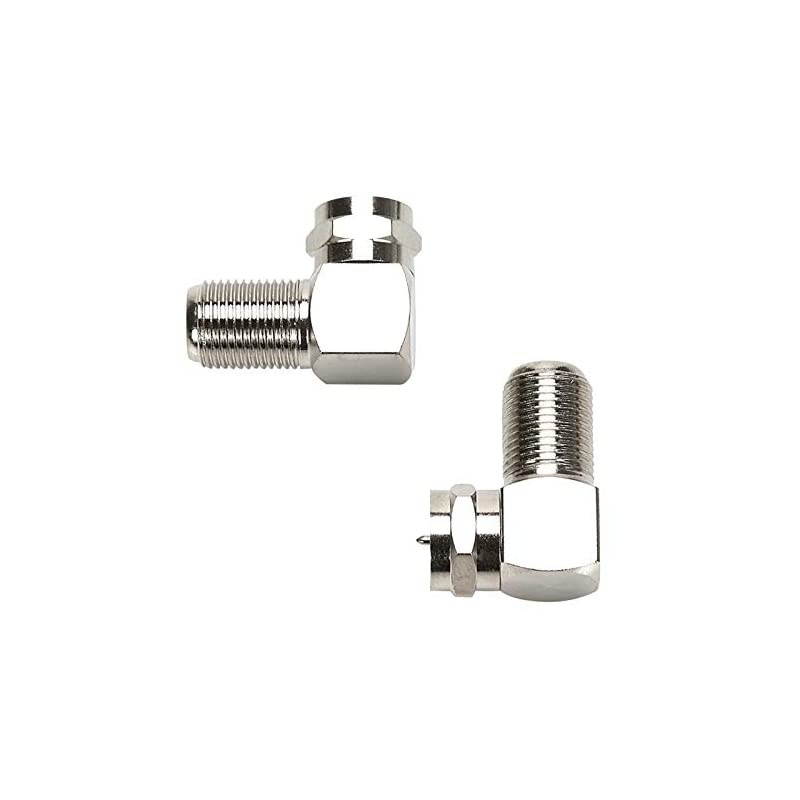 F Type Right Angle 90 Degree Male to Female Cable Connector Coax Adapter Pack of 2