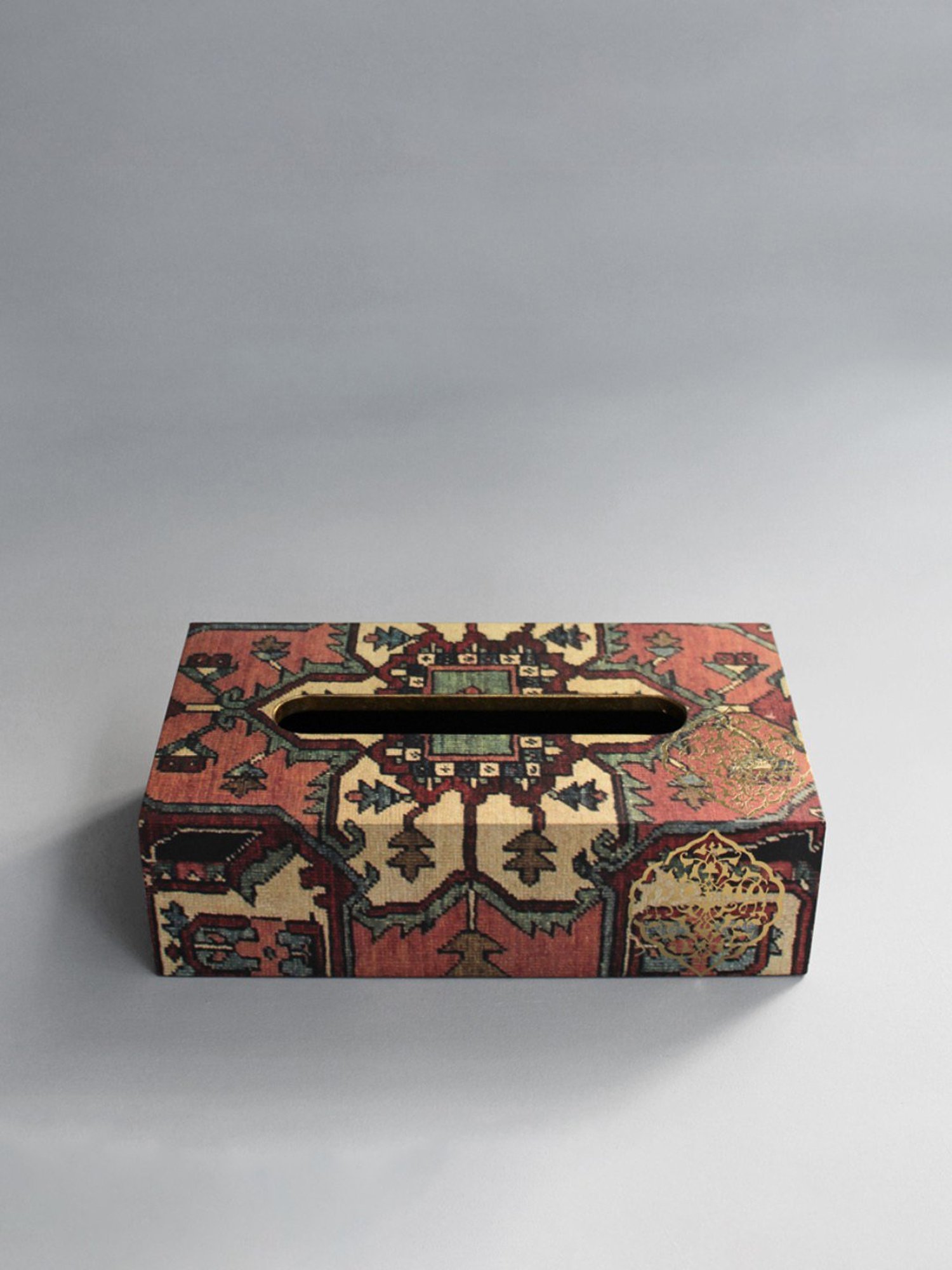 Karo Tapi Printed Multicolor Wood Tissue Box