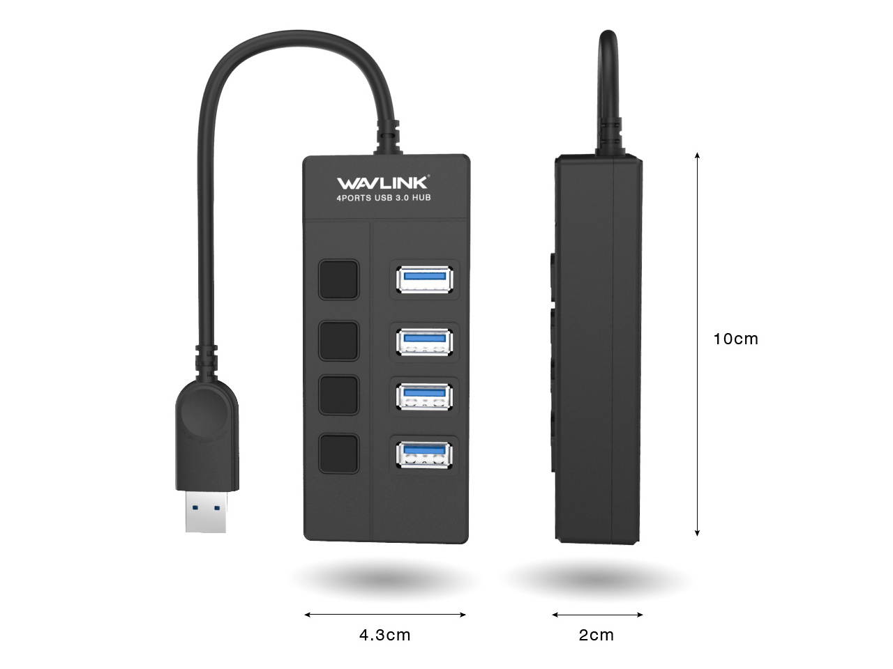 USB 3.0 HUB, USB Hub,4 Port USB 3.0 Hub, USB Hub with Individual Power Switches and LEDs , Super Speed 5Gbps Data Transfer Hub for Mac Laptop Ultrabook and Tablet PC
