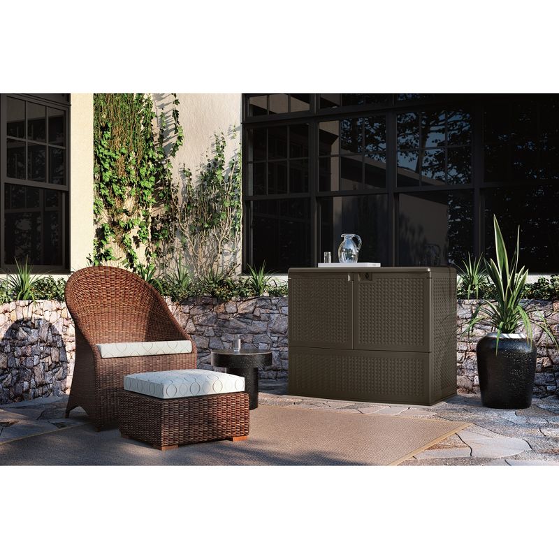 Resin Wicker Storage Buffet - Brown - Suncast