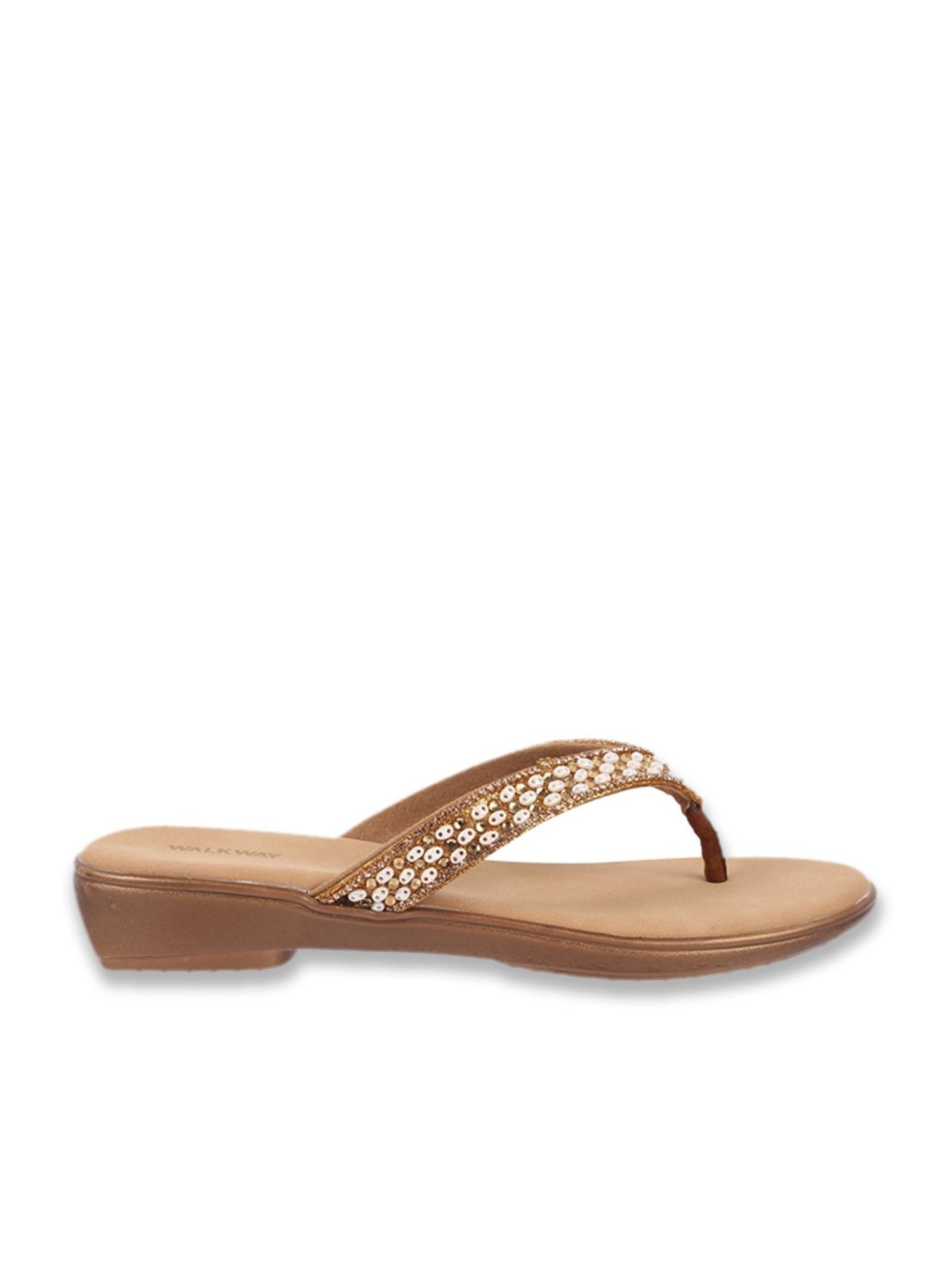 Walkway Women's Antique Gold Thong Sandals