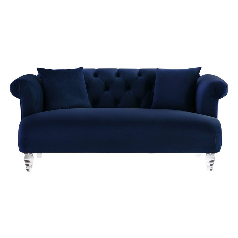 Elegance Contemporary Loveseat Blue/Acrylic - Armen Living