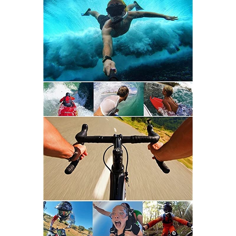 Action Camera Accessories Kits Bundle Compatible with Gopro Hero 8 7AKASO EK7000APEMANCamparkDBPOWERCrosstour 4k Waterproof Camera Car Suction Cup Mount Floating Handle Grip Selfie Stick