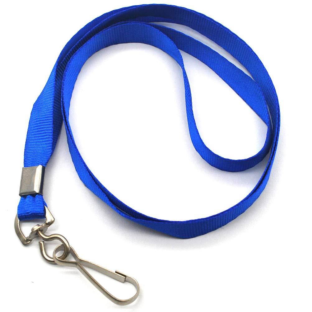 Blue Lanyard Bulk Lanyards for Id Badges Flat Lanyard with Badge Clip Swivel Hook Beebel 50 Pack