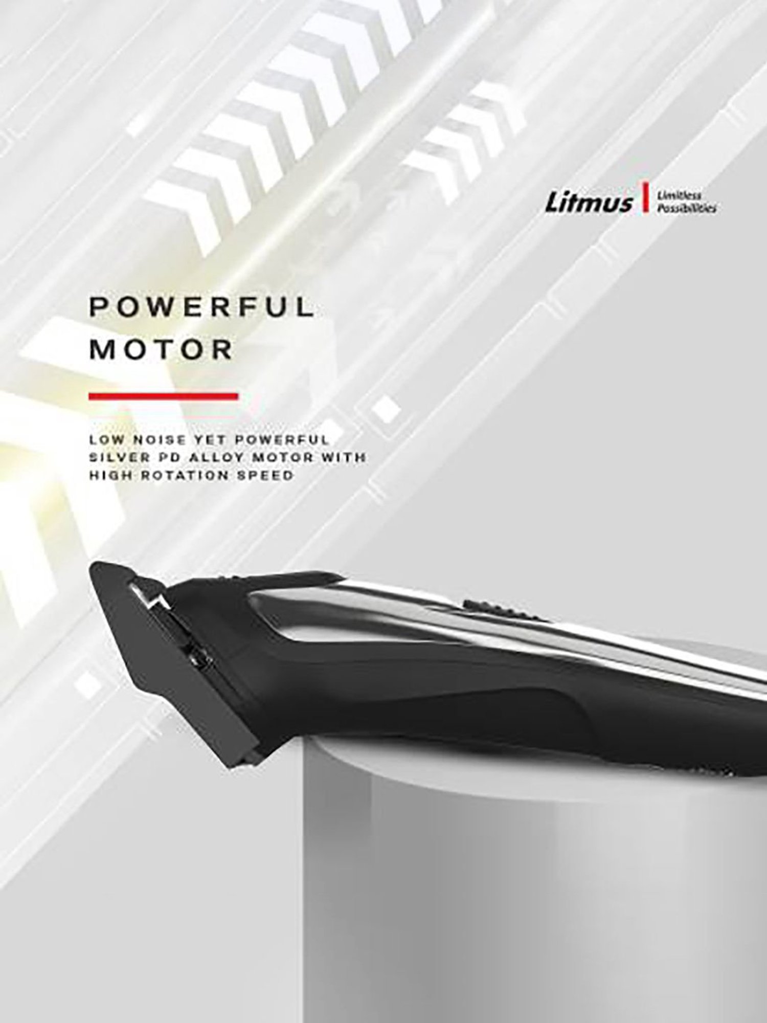 Litmus Precision PT-101 3W Corded and Cordless Trimmer for Men (Silver/Black)