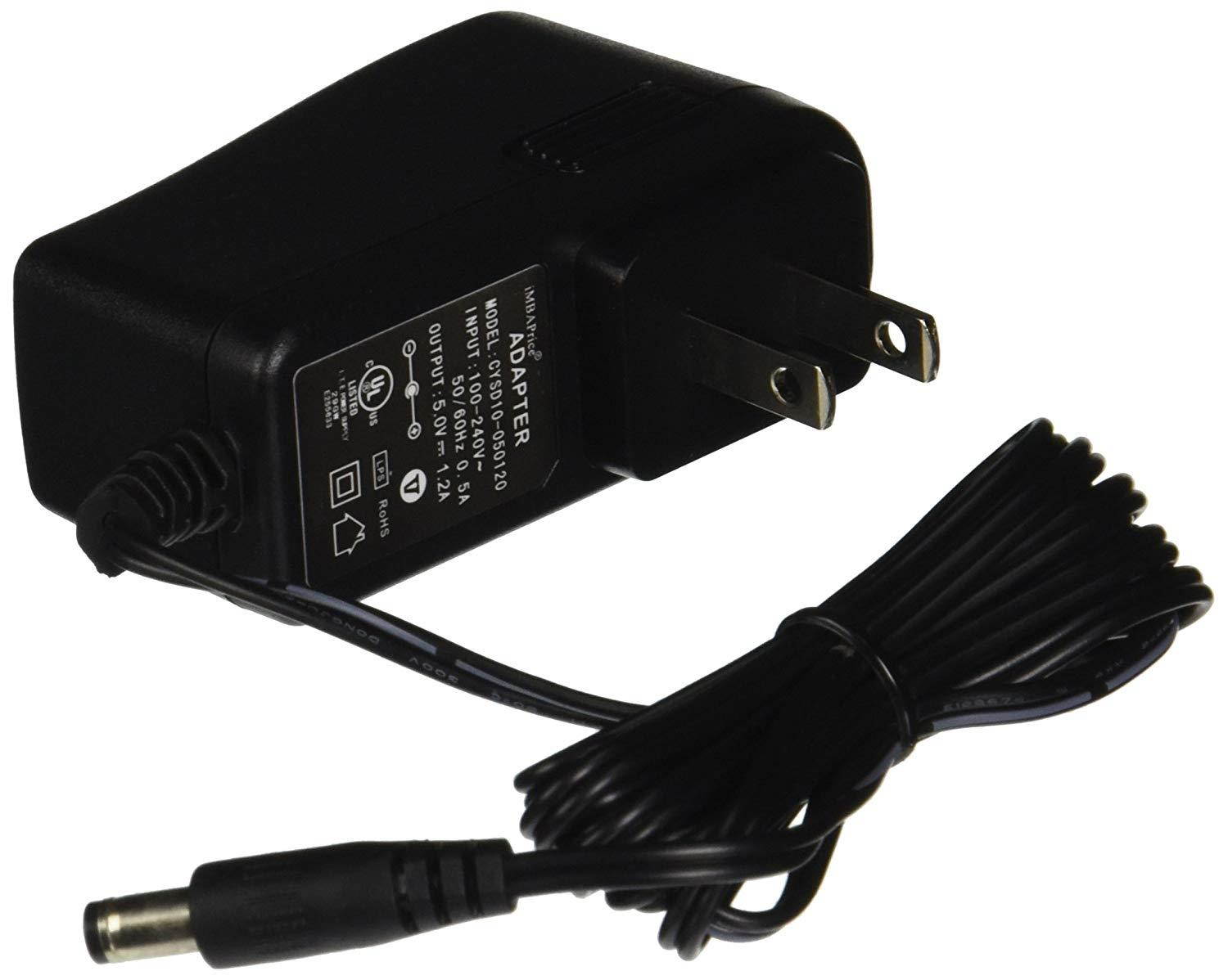 iMBAPrice 5V DC Wall Power Adapter UL Listed Power Supply (5-Feet, 5V 1.2A(1200mA))