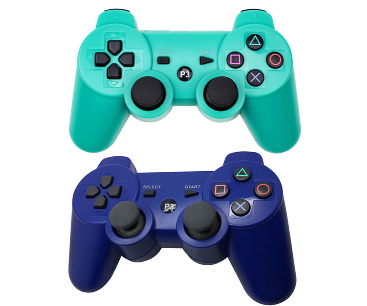 PS3 Controller Wireless Gamepad for PlayStation 3 Bluetooth Game Controller Remote Control Support PS3 with USB Cable (green + blue)