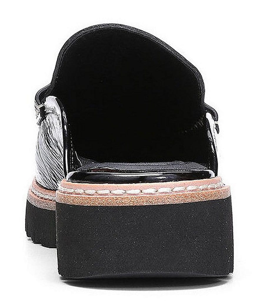 Donald Pliner Hillie Patent Leather Penny Lug Sole Loafer Mules