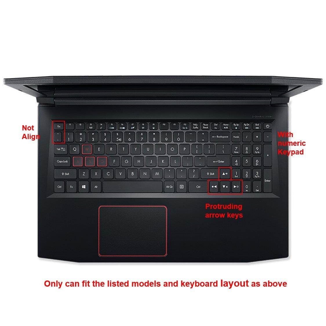 FORITO Keyboard Cover Compatible Acer Gaming Laptop Acer Predator Helios 300 /Acer Nitro 5 Gaming Laptop/Acer Aspire VX 15 VX5-591G/Acer Aspire V 17 Gaming Edition VN7-793G (HD Gaming Edition)