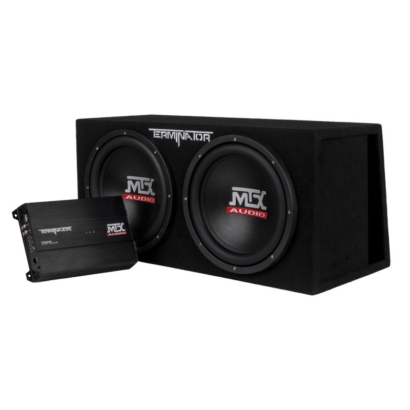 MTX TNP212DV 12-Inch 2000-Wat Dual Loaded Subwoofer Enclosure with Amplifier (4 Pack)