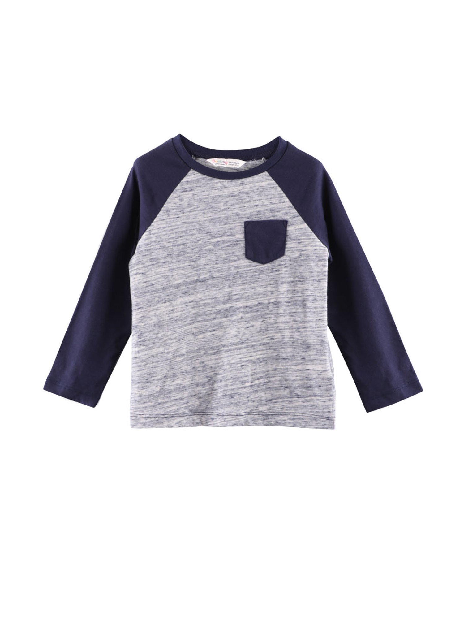 Beebay Kids Navy & Grey Solid T-Shirt