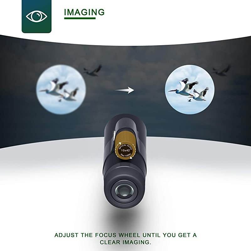 Monocular for Adults and Kids Compact 10x42 HD BAK4 Prism FMC Lens Durable for Travel Hiking Birdwatching and Matchwatching with Tripod