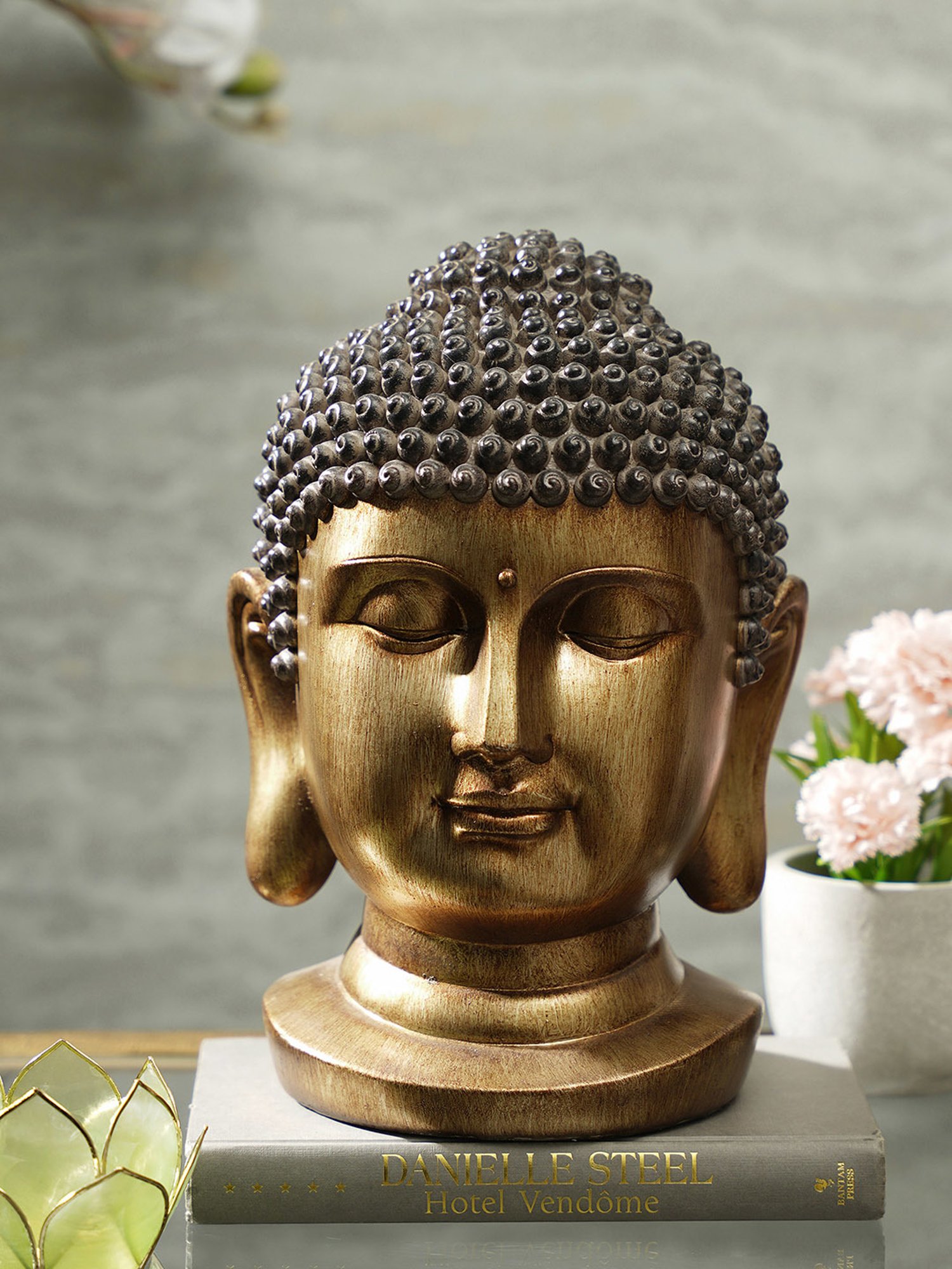 Pure Home and Living Gold Polyresin Textured Sculptures and Figurines