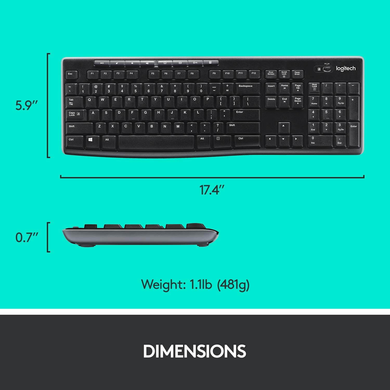 MK270 Wireless Keyboard and Mouse Combo - Keyboard and Mouse Included, Long Battery Life