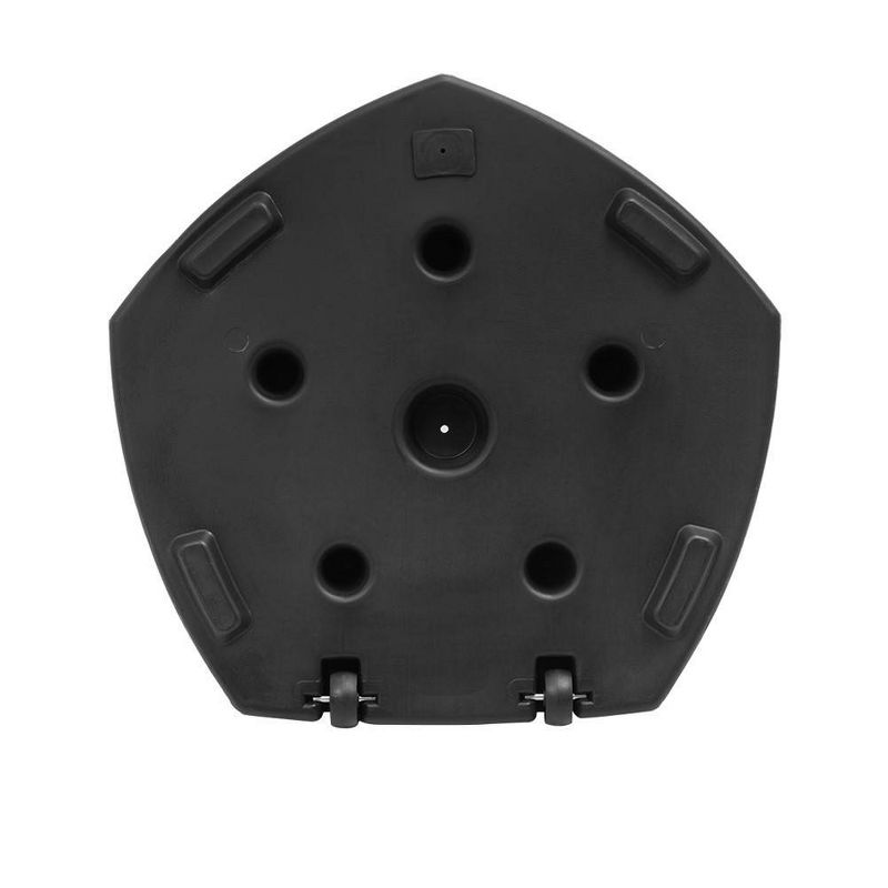 62.61lbs Outdoor Concrete/Cement Filled Pentagonal Umbrella Base for Market Umbrella with 2 Wheels and 2 Locks Black - Crestlive Products