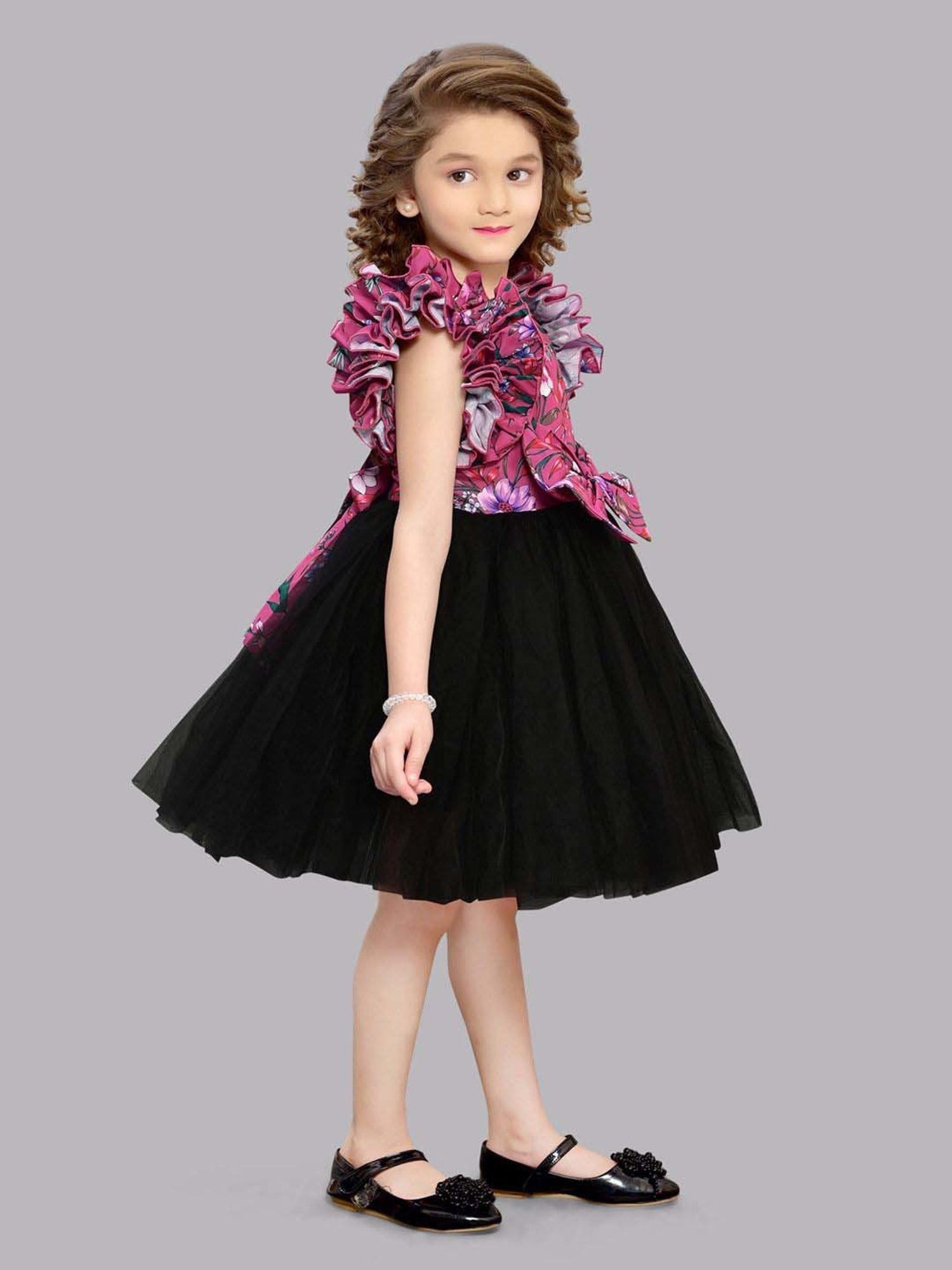 Pink Chick Kids Pink Floral Print Dress