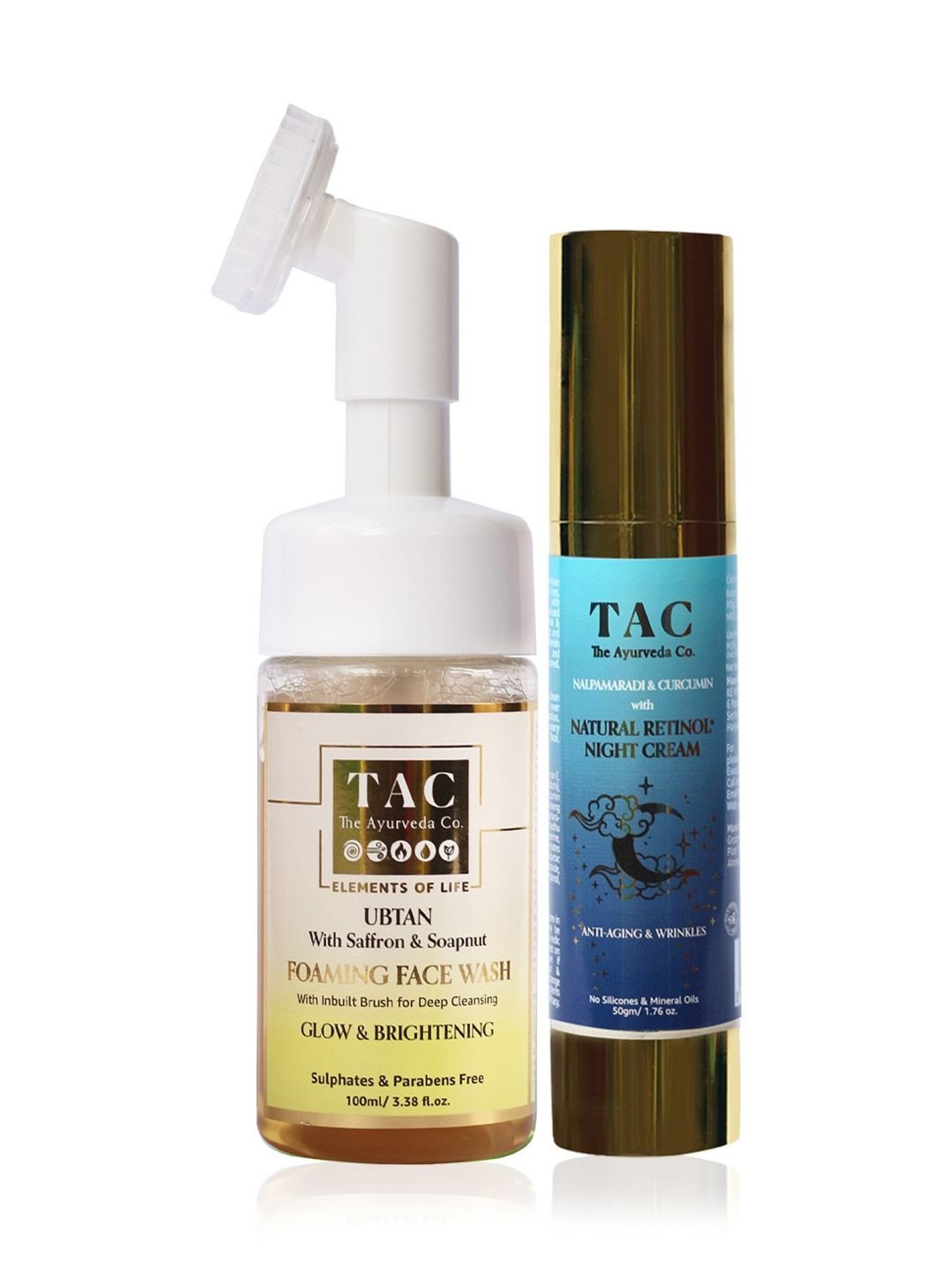 TAC - The Ayurveda Co. Night Cream & Ubtan Ginseng Foaming Face Wash