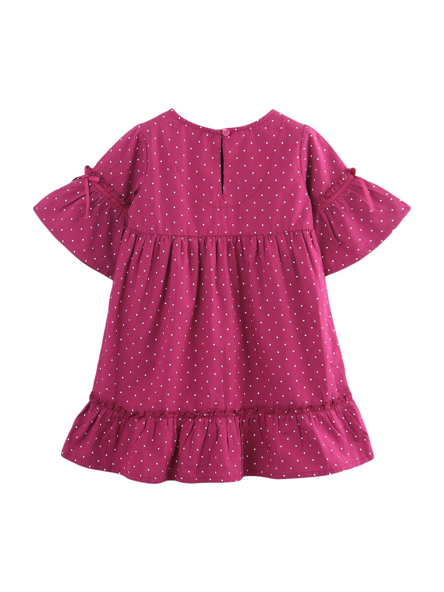 Beebay Kids Maroon Cotton Printed Dress