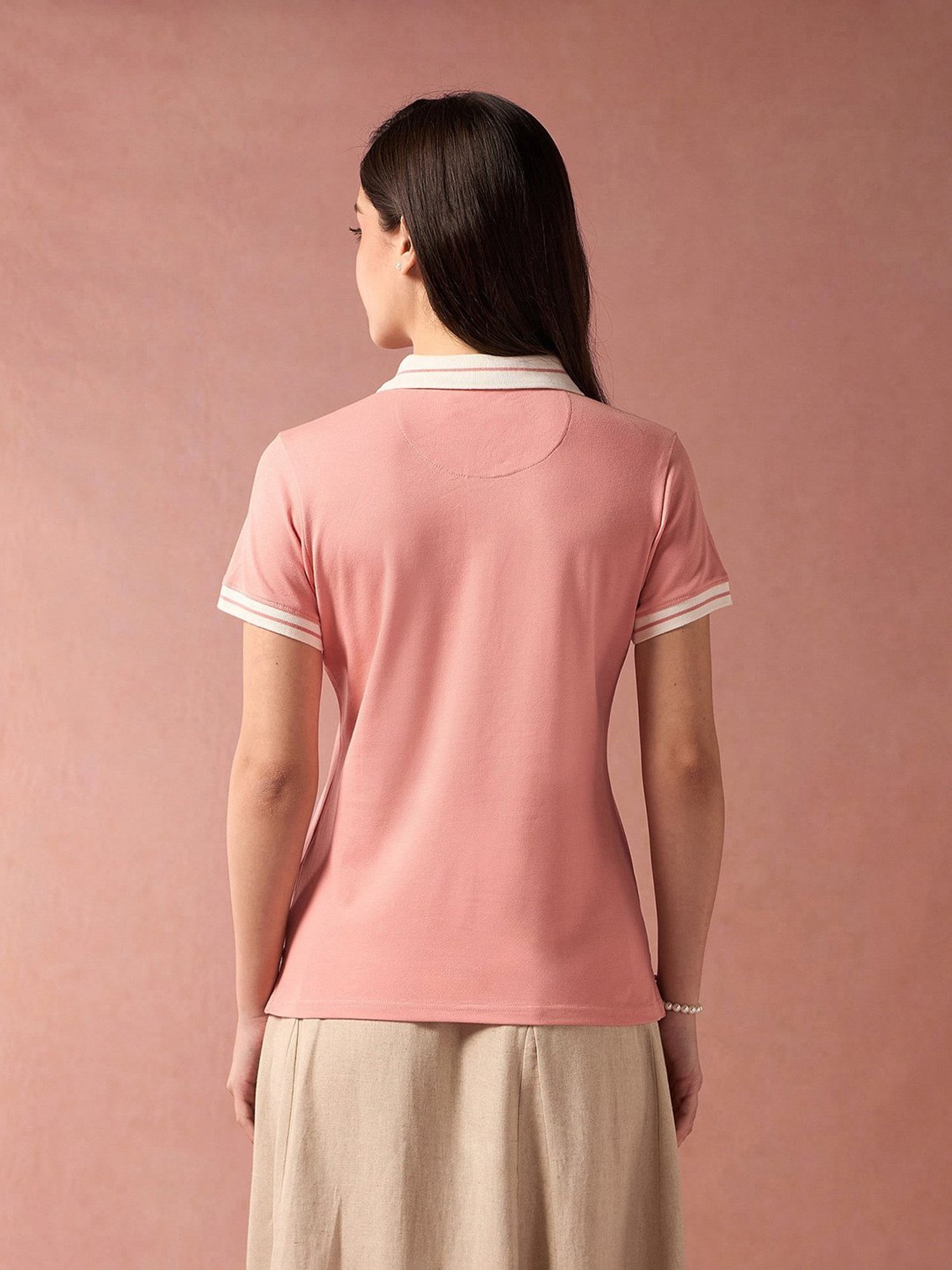U.S. Polo Assn. Peach Logo Print Polo T-Shirt