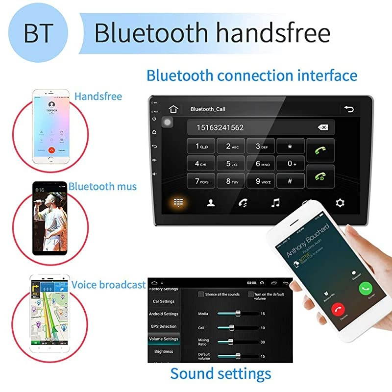 Din Car StereoDoes not Support SUB 101 Inch Android GPS Car Audio Touch Screen Car Radio with Bluetooth Indash Head Unit Support FMWiFiMirror LinkBackup CameraDVRSWCDual USB