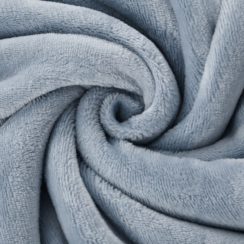 King Microfiber Flannel Fleece Gradient Ombre Bed Blankets Slateblue  - PiccoCasa