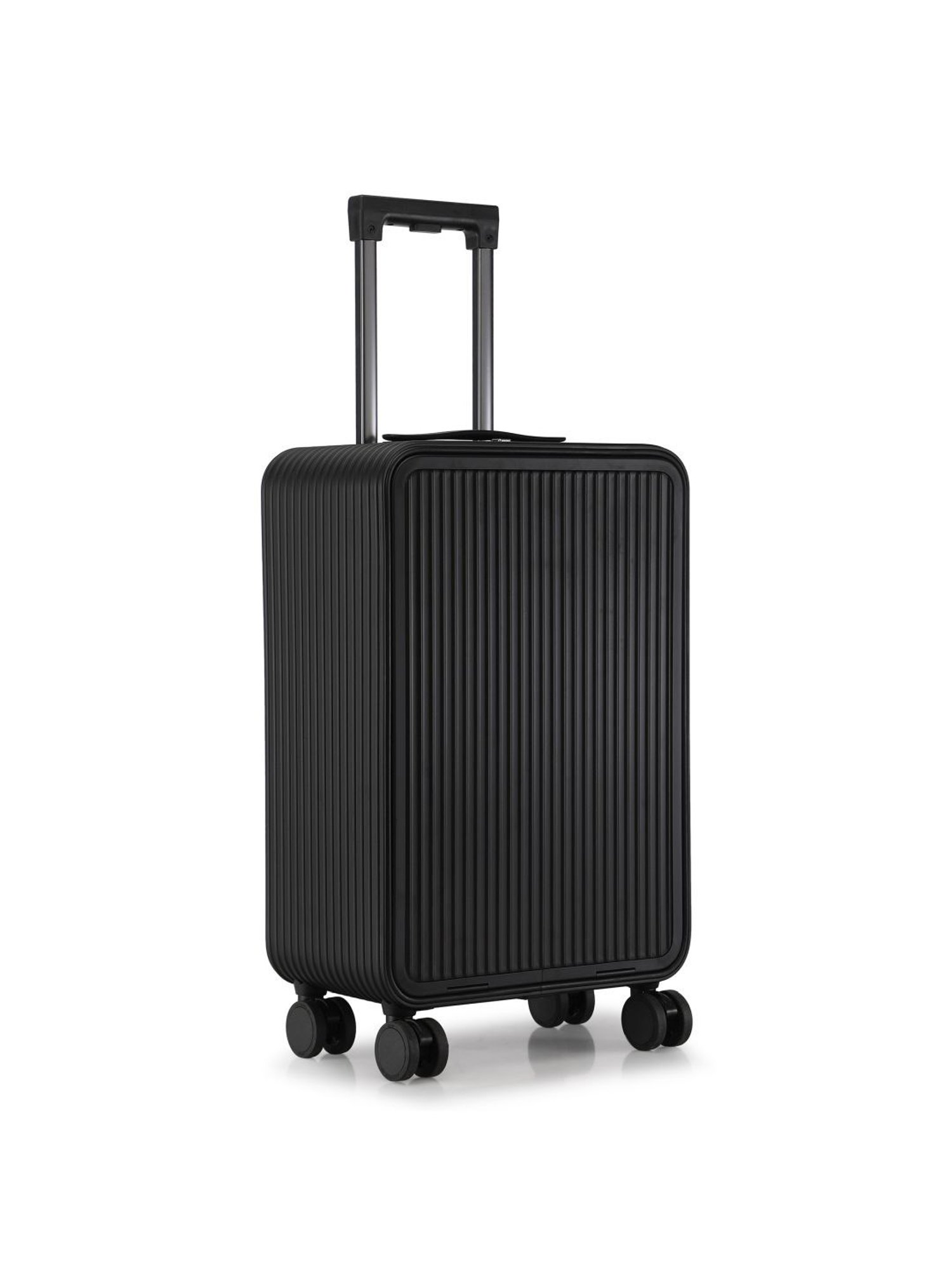 Perquisite Aluminium Trolly Black Textured Hard Cabin Bag - 56 cm