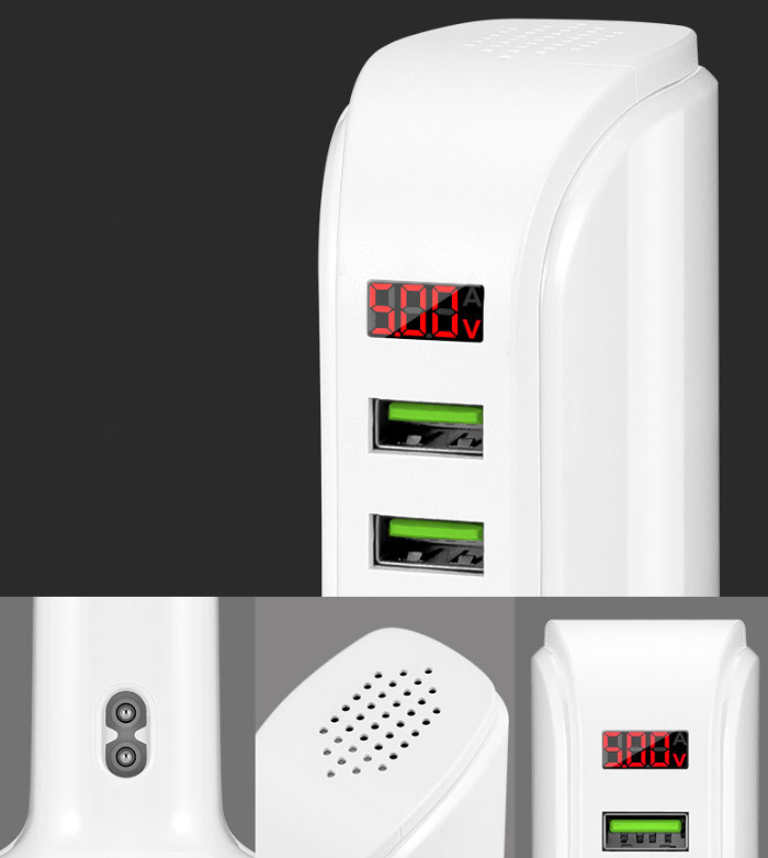 NW 1776 Android Apple Universal 5V4A Multi-port USB Charger 5USB Smart Digital Display Travel Charging Head