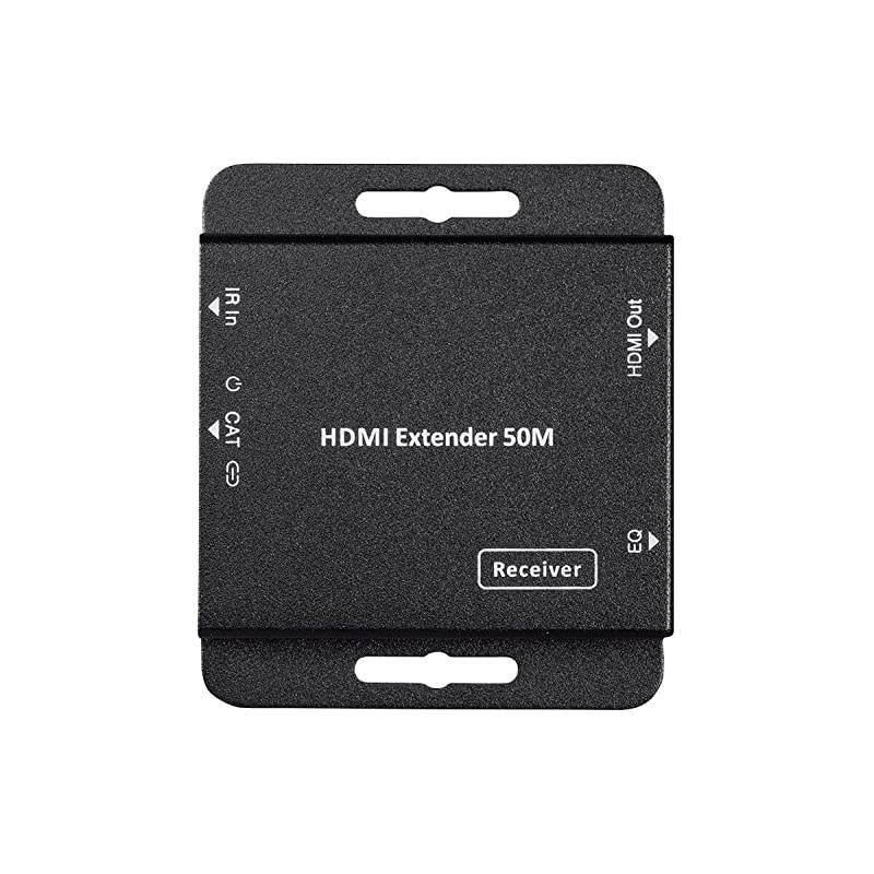 1x4 HDMI Amplifier Splitter - over Cat6, Complete Solution Kit, Extend Up to 50m (164 Feet) 1 HDMI Signal to 4 Displays (Compatible with PS4/5 Xbox Apple TV Fire Stick Roku Blu-Ray Player)