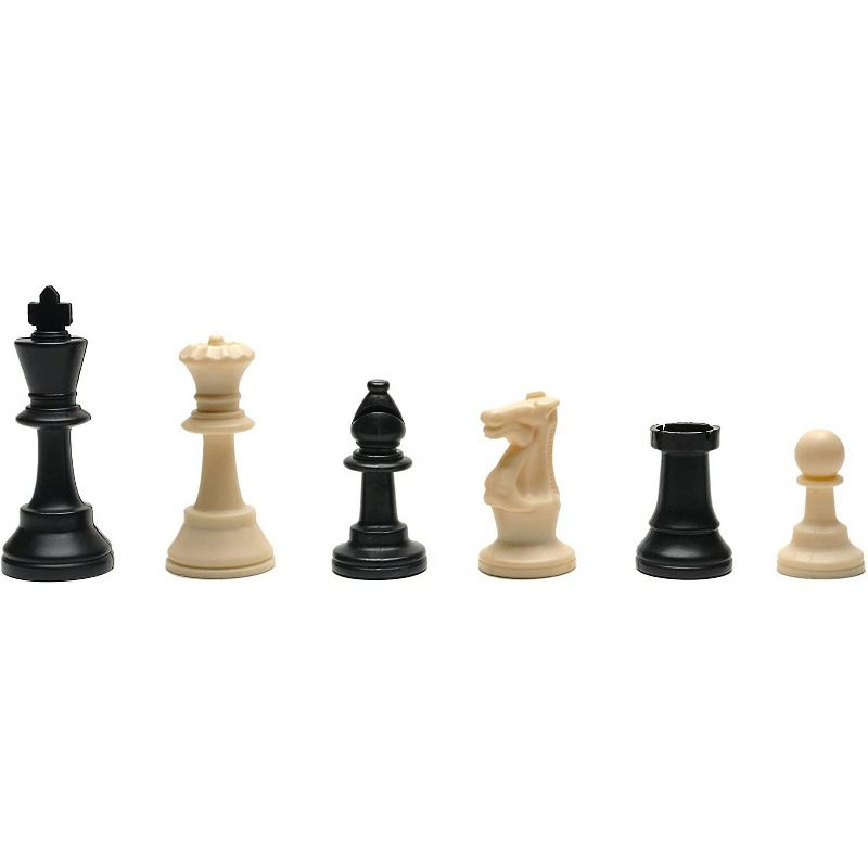 WE Games Plastic Staunton Tournament Chess Pieces in Black and Cream - 3.75 in King