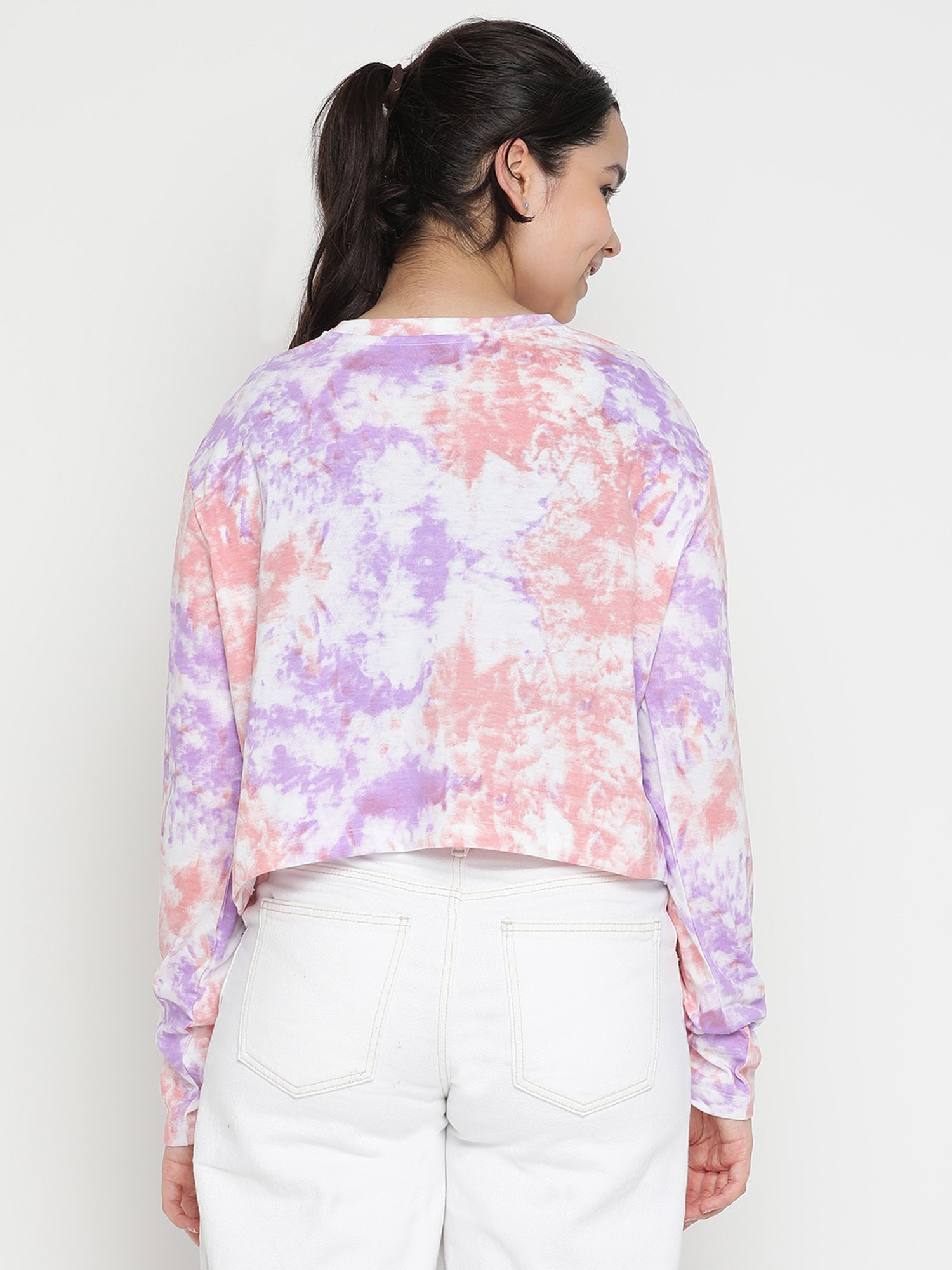 Lil Tomatoes Kids Multicolor Printed Full Sleeves Crop Top