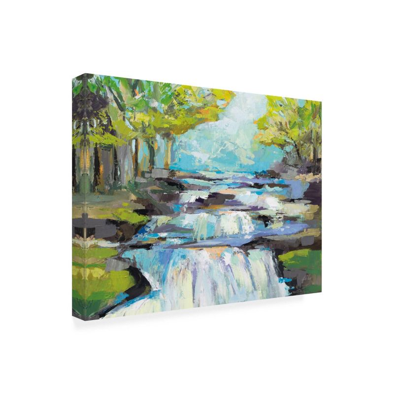 14" x 19" Jeanette Vertentes 'The Waterfall' Unframed Wall Canvas - Trademark Fine Art