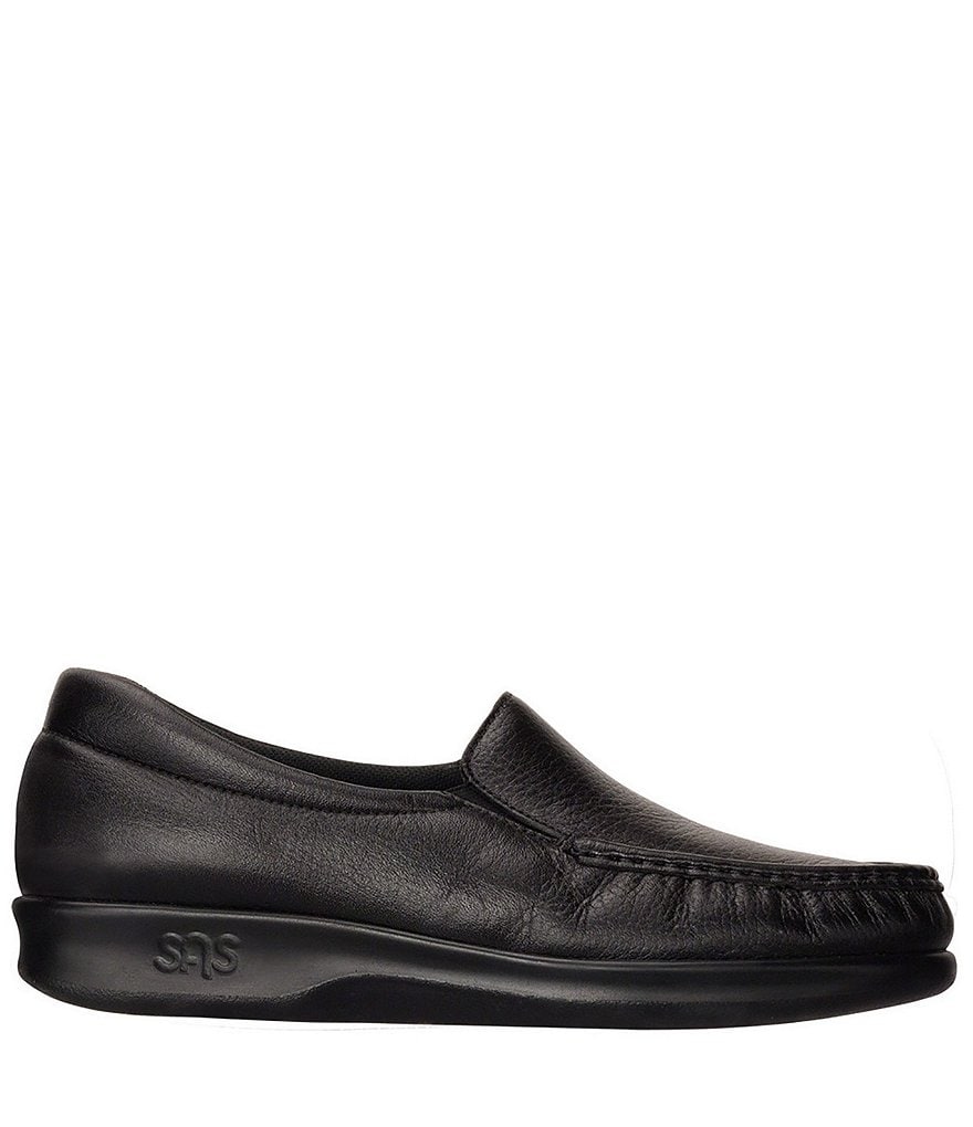 SAS Twin Leather Moc Toe Loafers