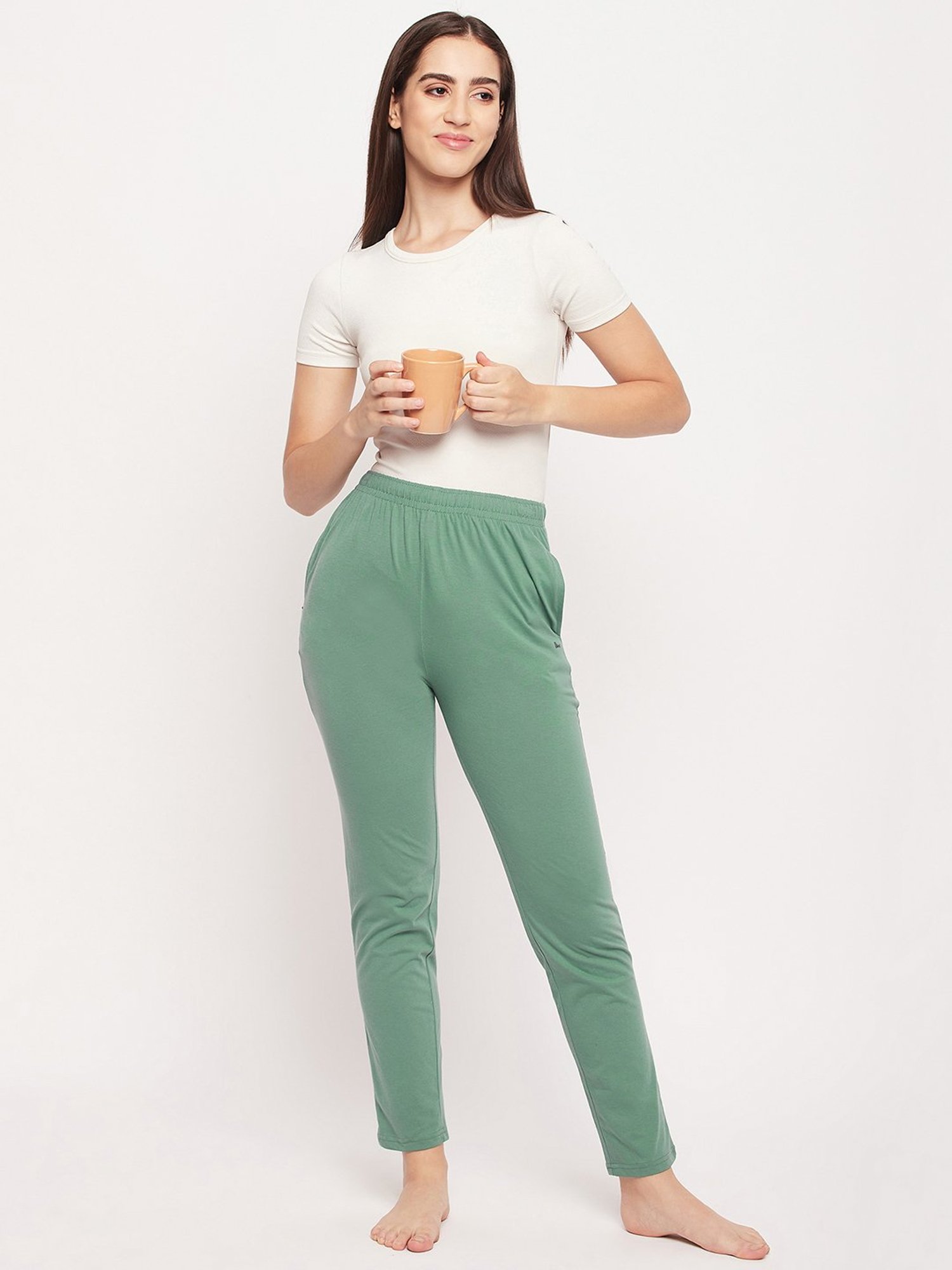 Okane Green Mid Rise Lounge Pants