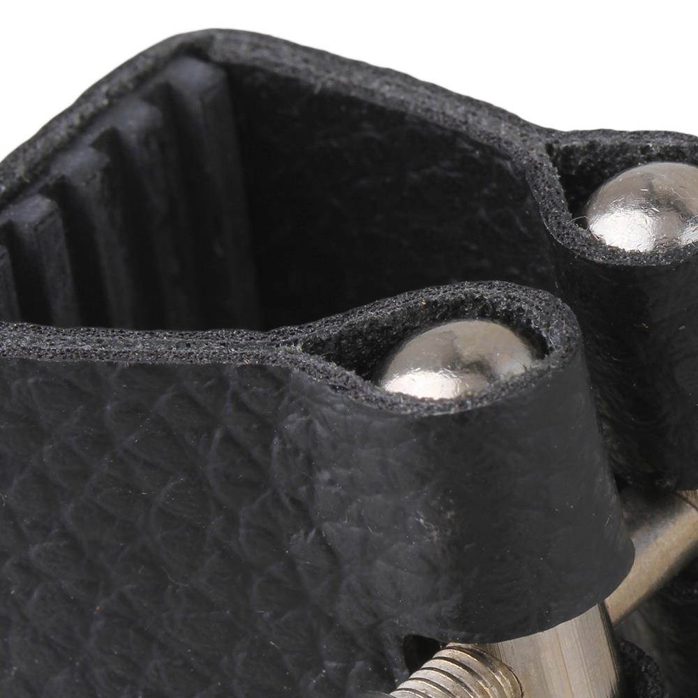 BQLZR 10PCS Soprano Sax Saxophone Artificial Leather Ligature Fastener Black Durable