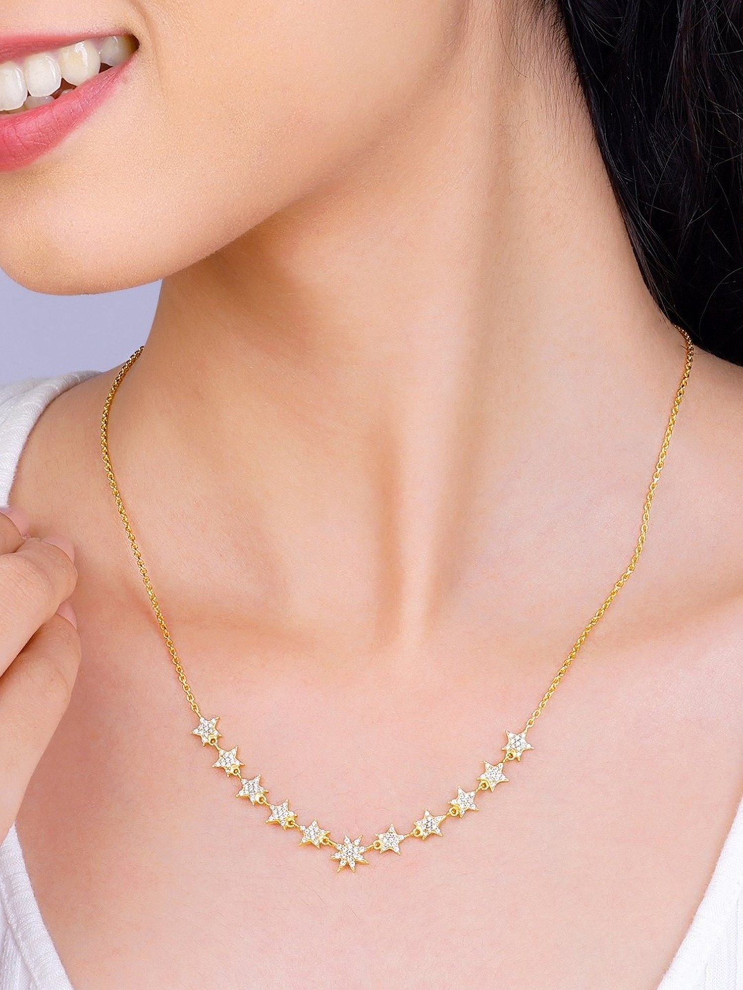 GIVA 92.5 Sterling Silver Radiating Star Necklace for Women