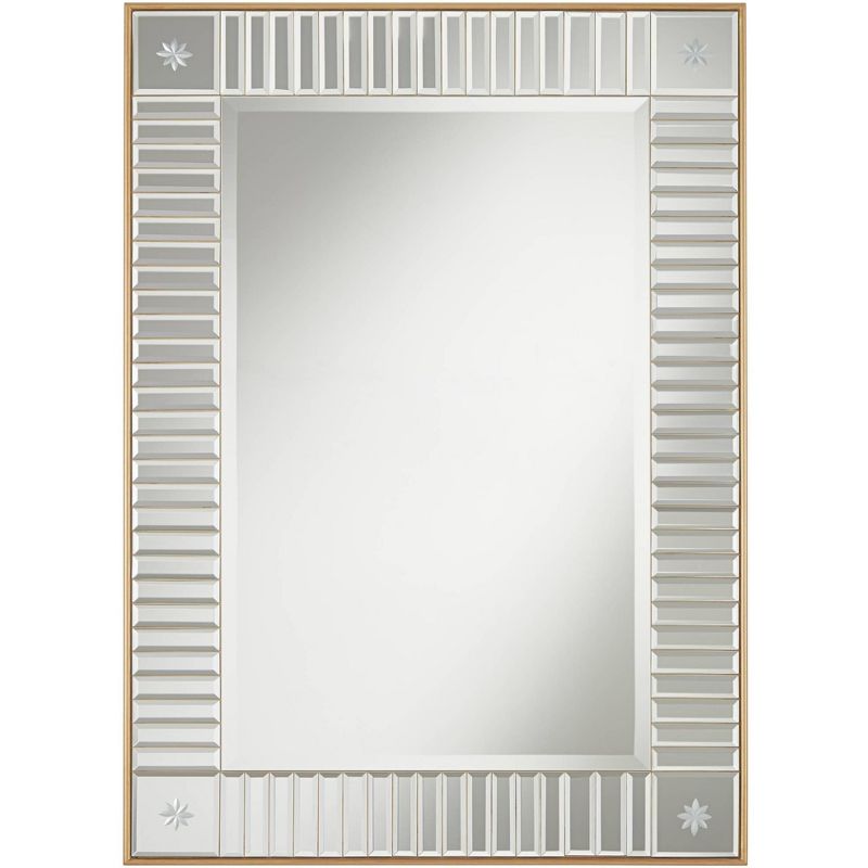 Noble Park Newsalle Antique Gold 28" x 40" Etched Corner Mirror