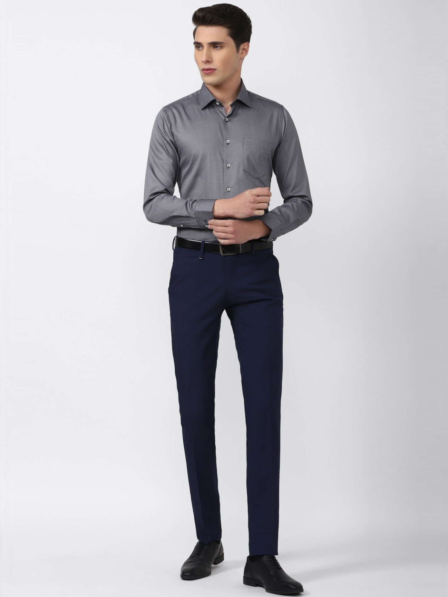 Van Heusen Navy Super Slim Fit Trousers