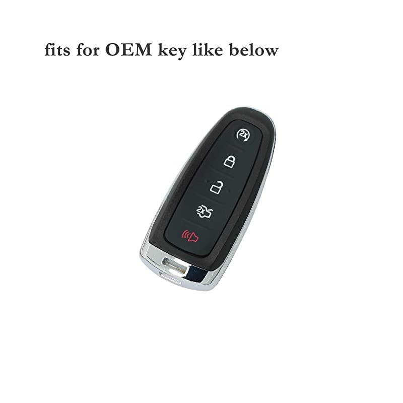 Night Glow Silicone Cover Protector Case Holder Skin Jacket Compatible with FORD 5 Button Smart Remote Key Fob CV2710 Translucent
