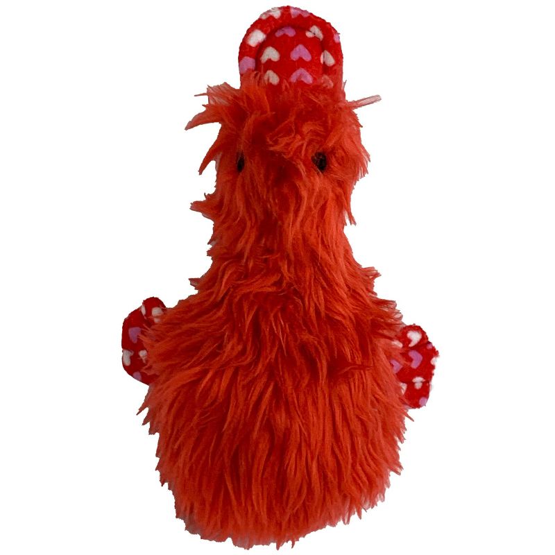 Multipet Duckworth with Heart Print Dog Toy - Red - 8"