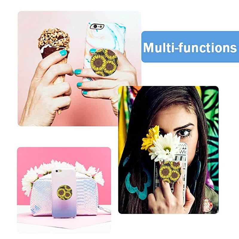 Mounts and Stands Expanding Stand Grip Mount Socket for Smartphones Tablets and iPhone Sunflower