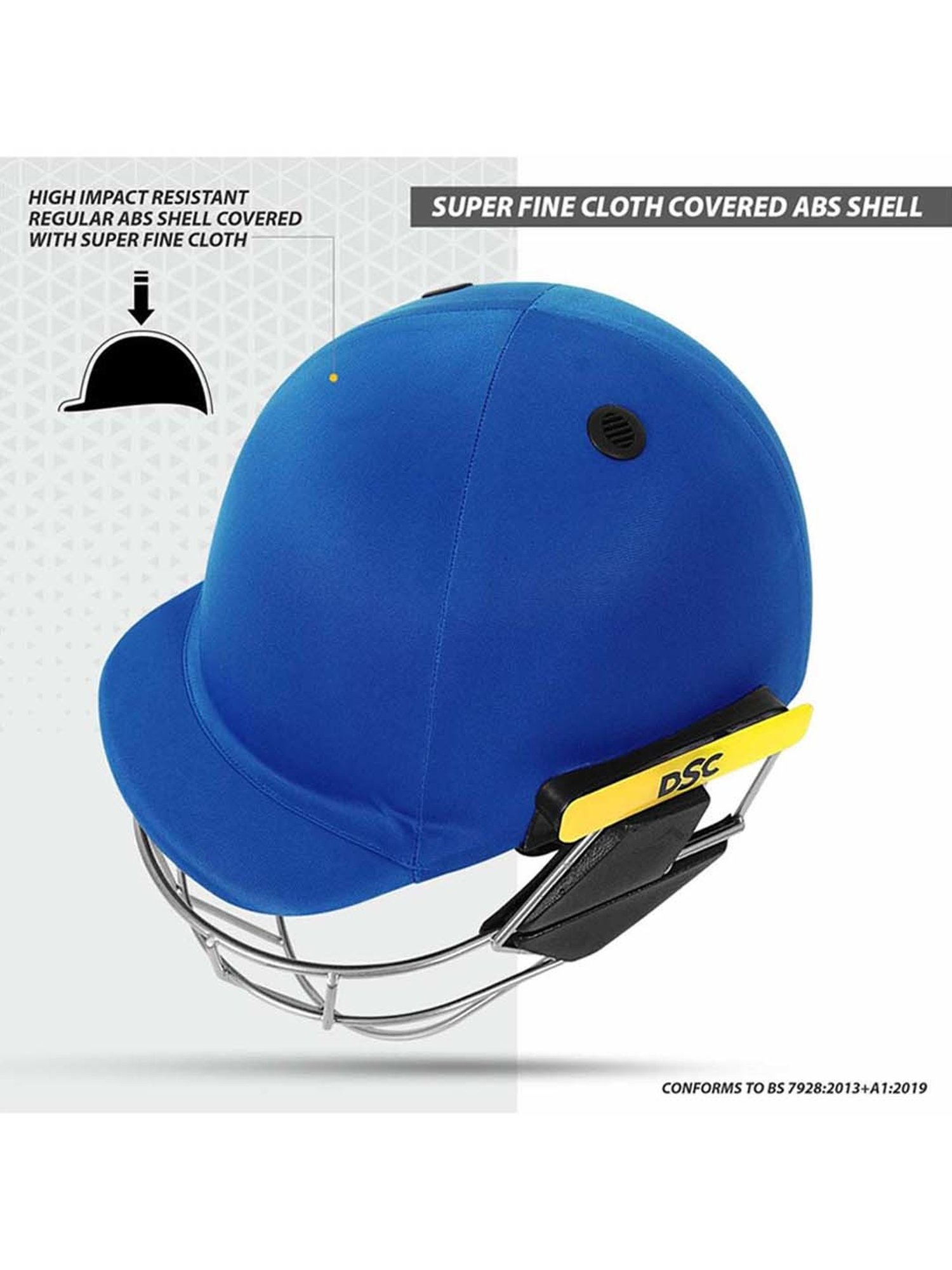 DSC SCUD Premium Cricket Helmet with Neck Guard Fixed Spring Steel Grill Size - S