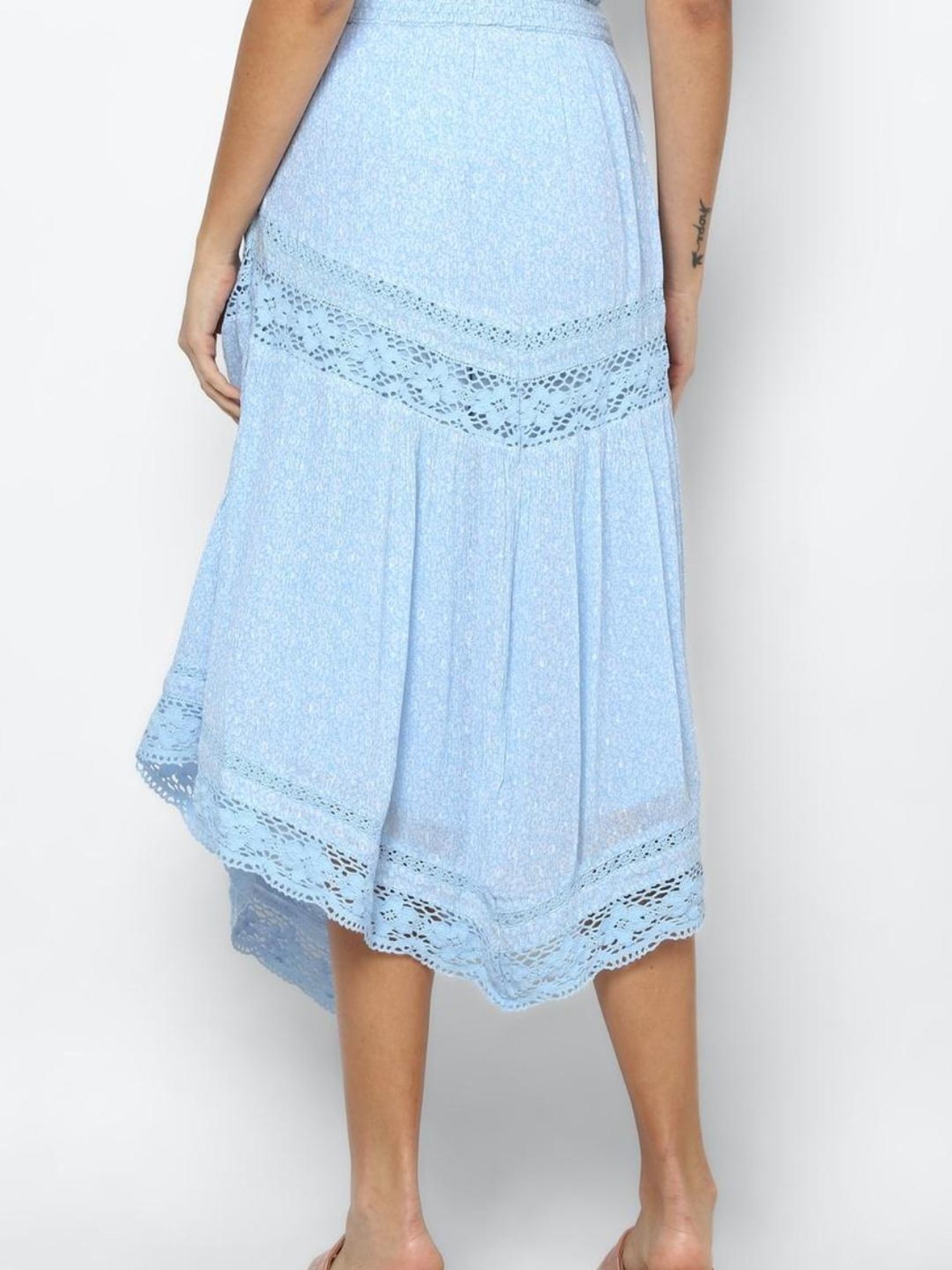 American Eagle Outfitters Blue Self Print Skirt