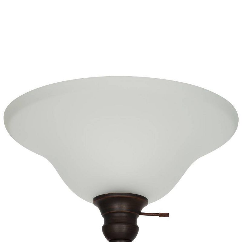 72" Torchiere Floor Lamp With Glass Accent Bronze - Cresswell Lighting