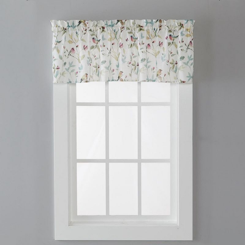 SKL Home Aviary Watercolor Printed Window Valance with .75" Rod Pocket 54 X 13", Pastels