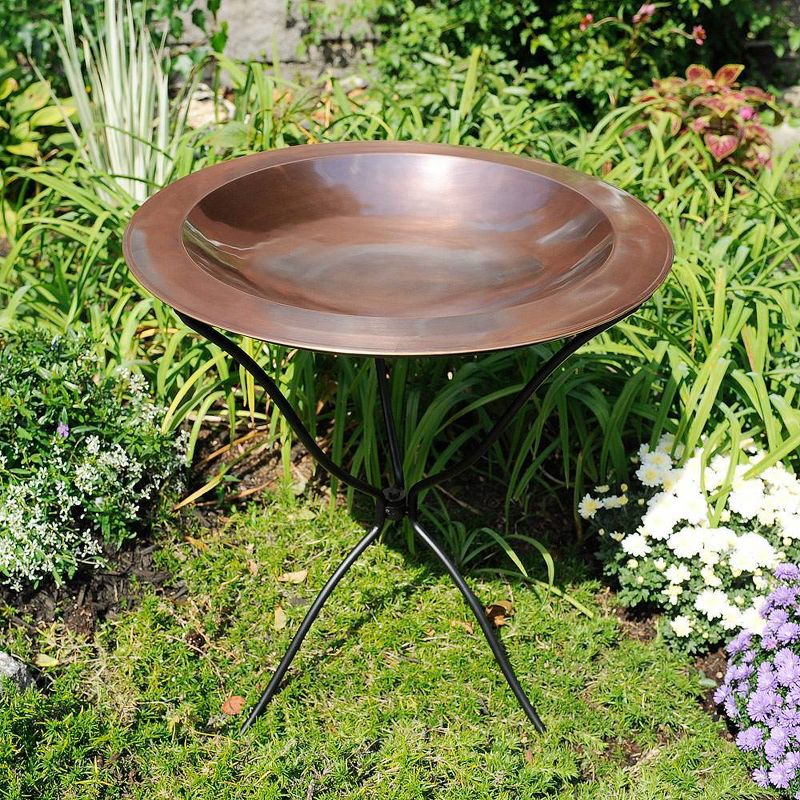 9" Classic II Birdbath with Tripod Stand Antique Copper - Achla Designs