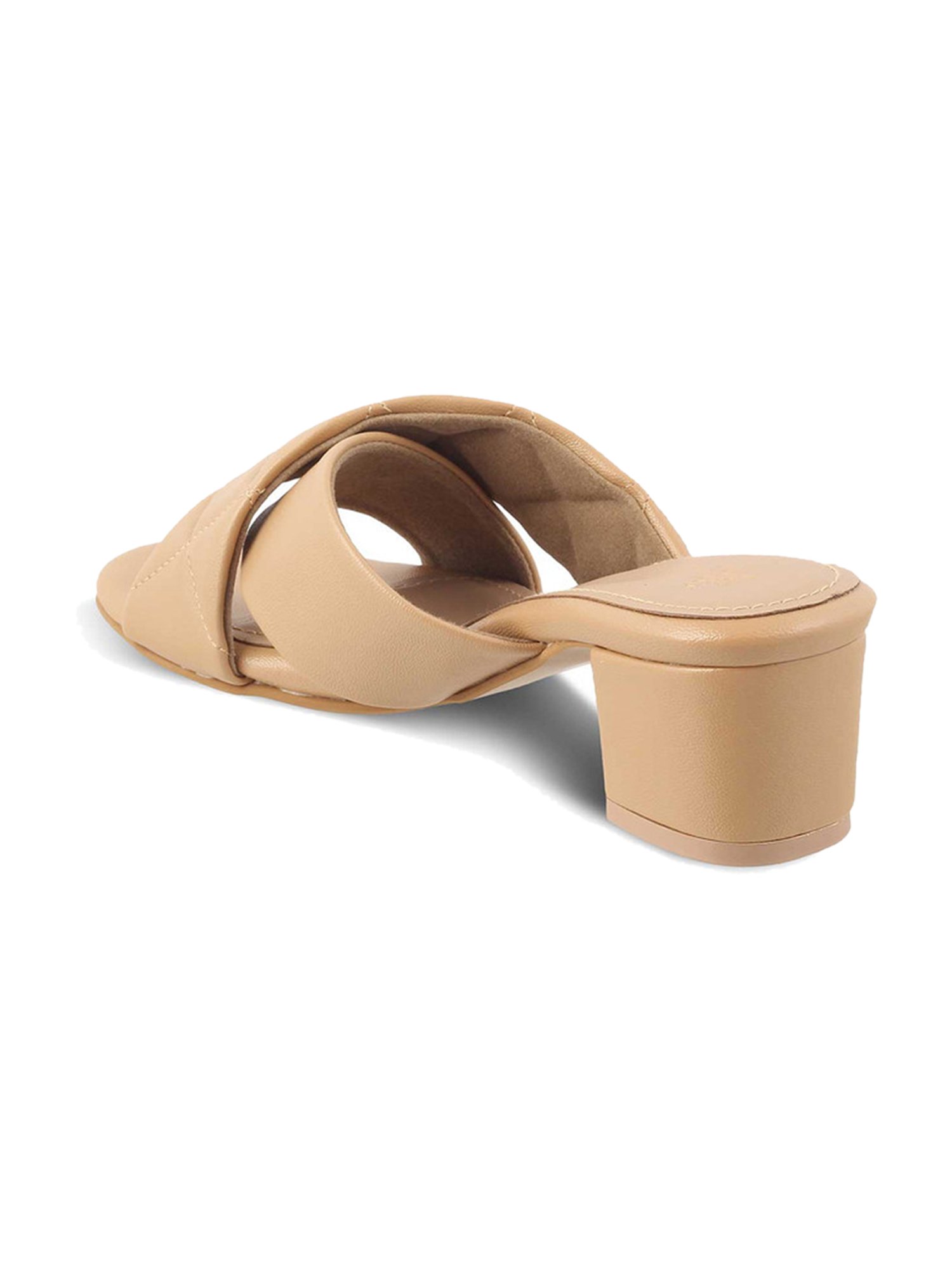 Tresmode Women's Beige Cross Strap Sandals