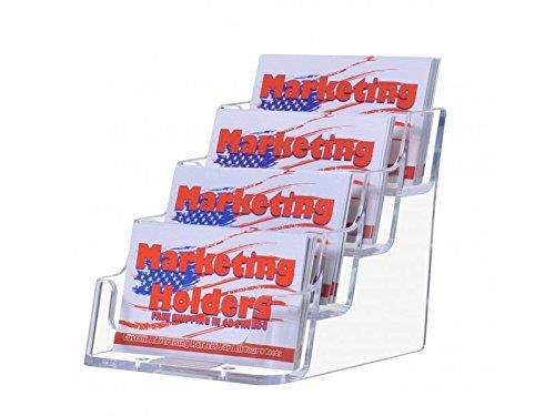 Marketing Holders 4-Pocket Countertop Business Card Holder, Holds 200 2 x 3 1/2 Cards, Black - Sold AsMarketing Holders 1 Each - Display multiple cards in one convenient holder. (Clear, 12)