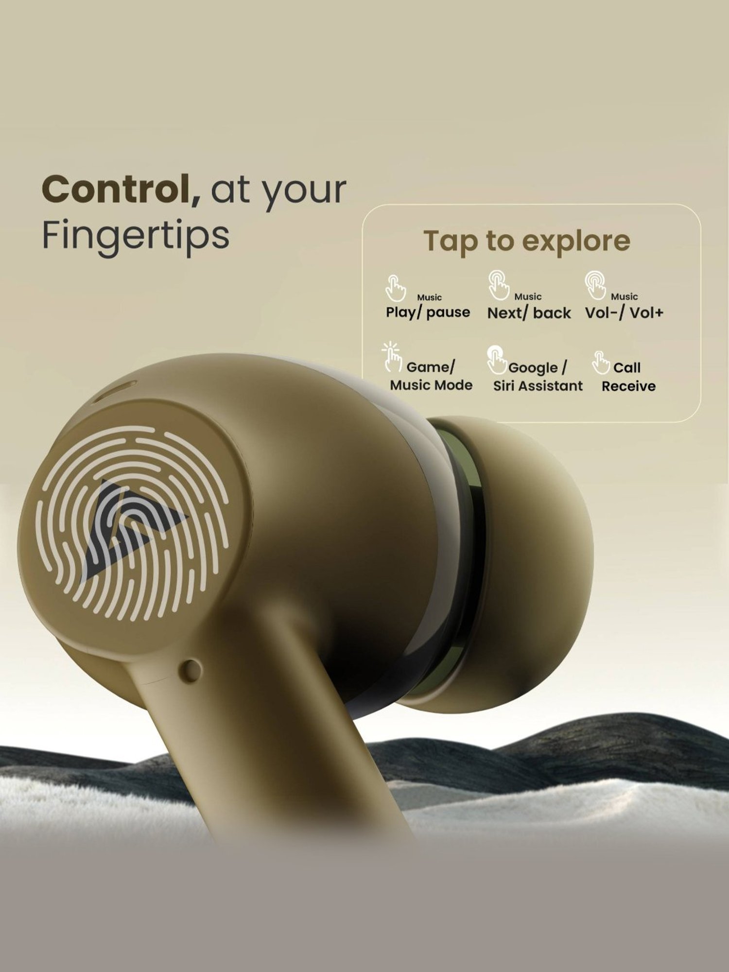 Boult Audio W40 In Ear BT Earbuds with Quad Mic ENC & 48H Battery Life (Khaki Green, True Wireless)