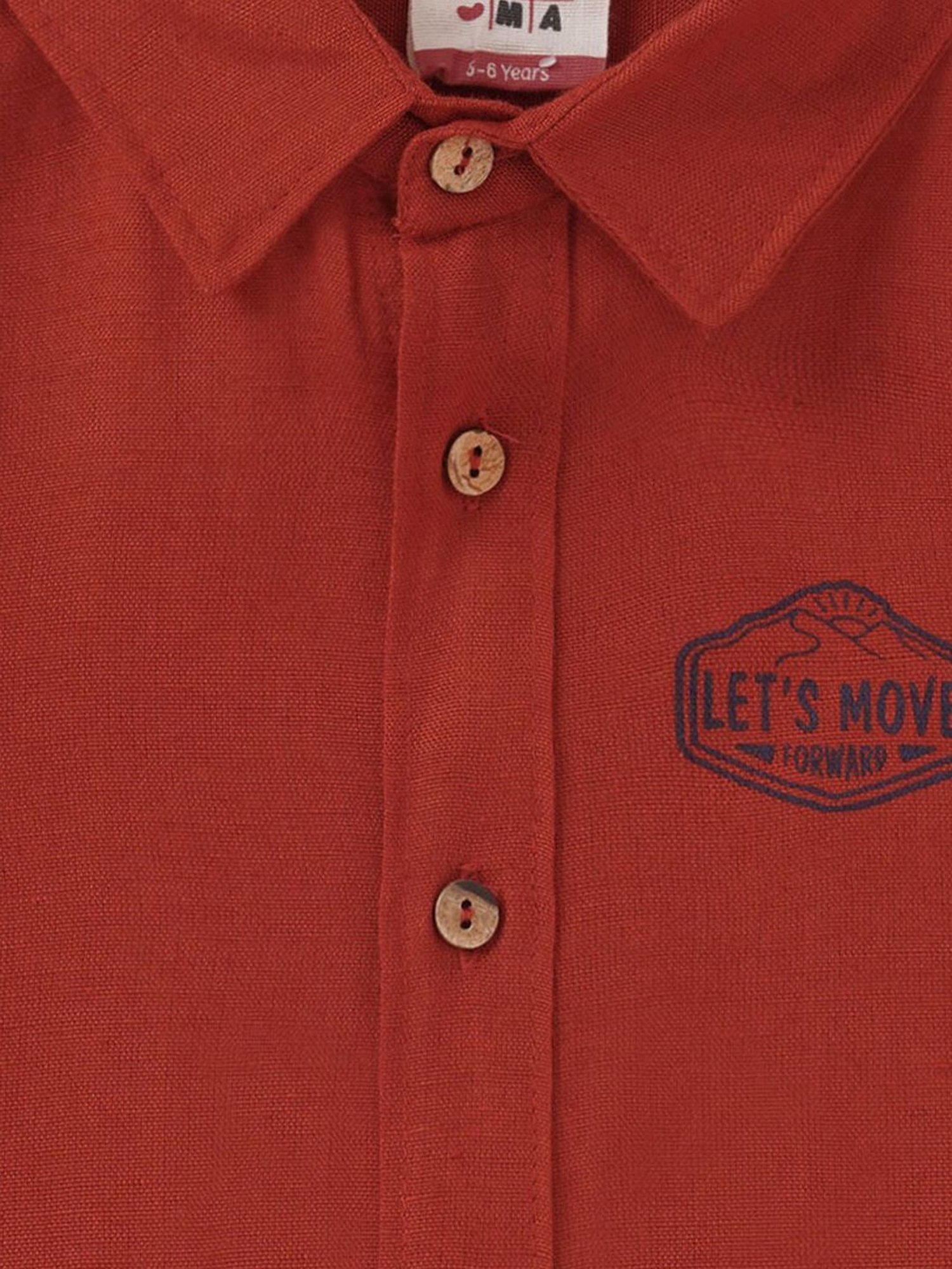 Ed-a-Mamma Kids Red Cotton Printed Shirt